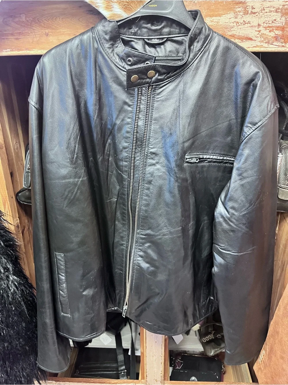 Authentic Leatherwear Black Leather Motorcycle Jacket Men’s